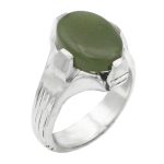 انگشتر یشم نقره مردانه طرح بادرنگ