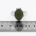 انگشتر یشم نقره مردانه طرح بادرنگ - Image 5