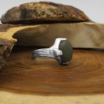 انگشتر یشم نقره مردانه طرح بادرنگ - Image 2