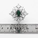 انگشتر زمرد الماس تراش نقره زنانه طرح انسیه - Image 4