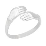 حلقه نقره زنانه طرح آغوش