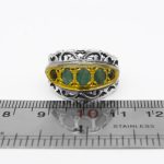 انگشتر چند سنگ نقره دست ساز مردانه طرح سمراد - Image 5