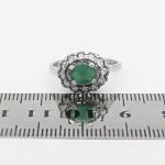 انگشتر زمرد الماس تراش نقره زنانه طرح هانیس - Image 4