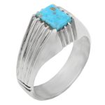 انگشتر فیروزه نیشابوری نقره مردانه دست ساز طرح سلامان