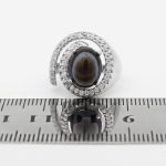 انگشتر عقیق باباقوری نقره زنانه طرح گلنوش - Image 4