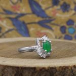 انگشتر یشم نقره زنانه طرح مینو - Image 2