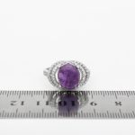 انگشتر آمیتیست الماس تراش نقره زنانه طرح پرنیان - Image 4