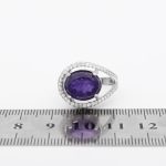 انگشتر آمیتیست الماس تراش نقره زنانه طرح پروانه - Image 4