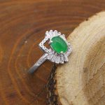 انگشتر یشم نقره زنانه طرح مینو - Image 3