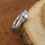 حلقه تک نگین نقره زنانه طرح عاطفه - Image 3