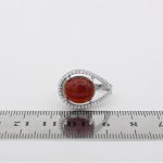 انگشتر عقیق سرخ نقره زنانه طرح شیده - Image 4