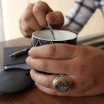 انگشتر عقیق شجر نقره مردانه طرح سرفراز - Image 3