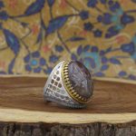 انگشتر عقیق شجر نقره مردانه طرح سرفراز - Image 2