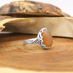 انگشتر عقیق سرخ یمنی نقره مردانه طرح کاتب - Image 2