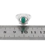 انگشتر عقیق سبز نقره زنانه طرح ترانه - Image 4