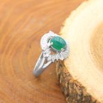 انگشتر عقیق سبز نقره زنانه طرح ترانه - Image 2