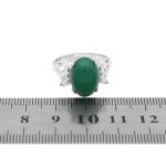 انگشتر عقیق سبز نقره زنانه طرح حیات - Image 4