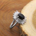 انگشتر عقیق مشکی نقره زنانه طرح پریزاد - Image 3