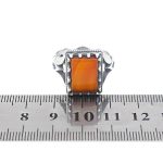 انگشتر عقیق سرخ نقره مردانه طرح رهبری - Image 5