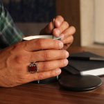 انگشتر عقیق سرخ نقره مردانه طرح رهبری - Image 4