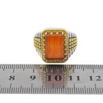 انگشتر عقیق سرخ نقره مردانه طرح رولکسی یونا - Image 5