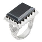 انگشتر حدید صینی نقره مردانه طرح اسماء الله