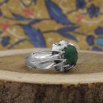 انگشتر زمرد زامبیا الماس تراش نقره مردانه طرح آرارات - Image 2
