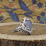 انگشتر عقیق کبود نقره زنانه طرح هارلی - Image 2