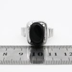 انگشتر عقیق مشکی یمنی نقره مردانه طرح ماناد - Image 5