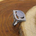 انگشتر عقیق کبود نقره زنانه طرح هارلی - Image 3