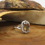 انگشتر الکساندریت الماس تراش نقره زنانه طرح گلی - Image 2