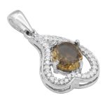 گردنبند الکساندریت الماس تراش نقره زنانه طرح گیلاس