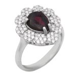 انگشتر گارنت نقره زنانه طرح طوبی