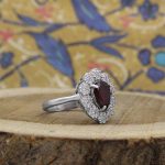 انگشتر گارنت نقره زنانه طرح طوبی - Image 2