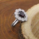 انگشتر گارنت نقره زنانه طرح طوبی - Image 3