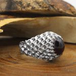 انگشتر گارنت دست ساز نقره مردانه طرح راما - Image 2