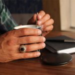 انگشتر گارنت دست ساز نقره مردانه طرح راما - Image 4