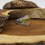 انگشتر زبرجد الماس تراش نقره مردانه طرح ادیب - Image 2