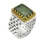 انگشتر یشم نقره مردانه طرح ماتیار