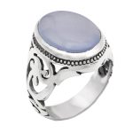 انگشتر عقیق کبود یمنی نقره مردانه طرح میراث