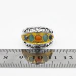 انگشتر چند سنگ نقره مردانه طرح هانی - Image 5