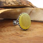 انگشتر شرف الشمس نقره مردانه و زنانه طرح آیت الکرسی متوسط ۲ + حرز امام جواد (ع) + حکاکی - Image 2