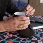 انگشتر شرف الشمس نقره مردانه و زنانه طرح آیت الکرسی متوسط ۲ + حرز امام جواد (ع) + حکاکی - Image 4