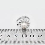 حلقه تک نگین نقره زنانه طرح بابونه - Image 4