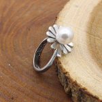 حلقه تک نگین نقره زنانه طرح بابونه - Image 3