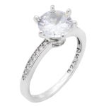 حلقه تک نگین نقره زنانه طرح شیلا