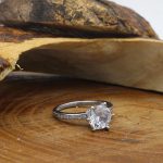 حلقه تک نگین نقره زنانه طرح شیلا - Image 2