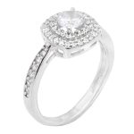 حلقه تک نگین نقره زنانه طرح صوفیا