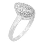 حلقه نقره زنانه طرح گوهر