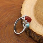 انگشتر چند سنگ نقره زنانه طرح کمند - Image 3